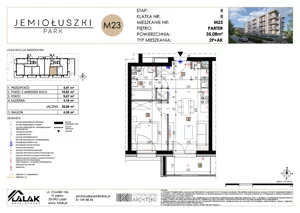 2 pokoje, mieszkanie 35,08 m², parter, oferta nr A2_M23, Jemiołuszki Park II, Lublin, Węglin Południowy, ul. Jemiołuszki