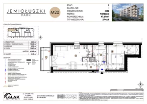2 pokoje, mieszkanie 41,69 m², piętro 3, oferta nr A2_M20/P, Jemiołuszki Park II, Lublin, Węglin Południowy, ul. Jemiołuszki