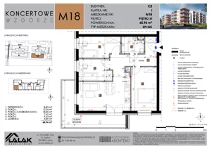 4 pokoje, mieszkanie 60,96 m², piętro 3, oferta nr C2_M18/III, Koncertowe Wzgórze - Budynek C2, Lublin, Czechów Północny, ul. Koncertowa