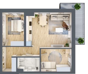 3 pokoje, mieszkanie 61,84 m², piętro 3, oferta nr A29, Osiedle Zuchów, Łódź, Górna, Rokicie, ul. Zuchów 4