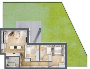 4 pokoje, mieszkanie 71,30 m², piętro 1, oferta nr A12, Osiedle Zuchów, Łódź, Górna, Rokicie, ul. Zuchów 4