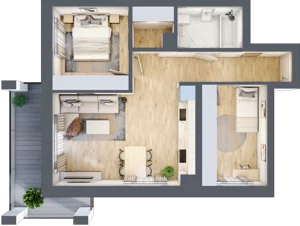 3 pokoje, mieszkanie 58,29 m², piętro 1, oferta nr D11, Osiedle Zuchów, Łódź, Górna, Rokicie, ul. Zuchów 4