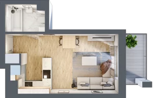 1 pokój, mieszkanie 28,12 m², piętro 2, oferta nr D18, Osiedle Zuchów, Łódź, Górna, Rokicie, ul. Zuchów 4