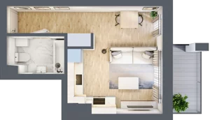 1 pokój, mieszkanie 27,34 m², piętro 2, oferta nr D26, Osiedle Zuchów, Łódź, Górna, Rokicie, ul. Zuchów 4