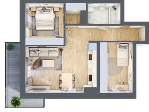 3 pokoje, mieszkanie 58,18 m², piętro 3, oferta nr D29, Osiedle Zuchów, Łódź, Górna, Rokicie, ul. Zuchów 4
