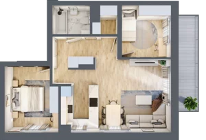 3 pokoje, mieszkanie 59,62 m², piętro 3, oferta nr D28, Osiedle Zuchów, Łódź, Górna, Rokicie, ul. Zuchów 4