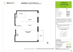 3 pokoje, mieszkanie 50,84 m², piętro 3, oferta nr OP/A1/P3/17, Osiedle Pogodne, Puck, ul. Pogodna