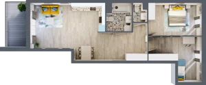 3 pokoje, mieszkanie 74,55 m², piętro 1, oferta nr A-B1M1, Osiedle Blask, Łódź, Bałuty, ul. Smugowa 24