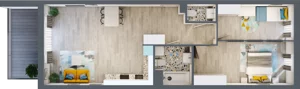 3 pokoje, mieszkanie 71,70 m², piętro 1, oferta nr A-D1M3, Osiedle Blask, Łódź, Bałuty, ul. Smugowa 24