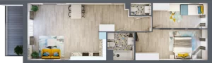 3 pokoje, mieszkanie 71,70 m², piętro 3, oferta nr A-D3M3, Osiedle Blask, Łódź, Bałuty, ul. Smugowa 24