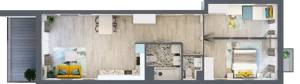 3 pokoje, mieszkanie 65,29 m², piętro 1, oferta nr A-C1M3, Osiedle Blask, Łódź, Bałuty, ul. Smugowa 24