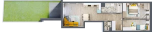 3 pokoje, mieszkanie 63,46 m², parter, oferta nr A-A0M1, Osiedle Blask, Łódź, Bałuty, ul. Smugowa 24