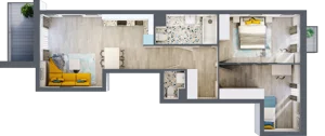 3 pokoje, mieszkanie 67,45 m², piętro 3, oferta nr A-A3M1, Osiedle Blask, Łódź, Bałuty, ul. Smugowa 24