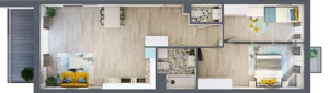 3 pokoje, mieszkanie 71,70 m², piętro 2, oferta nr A-D2M3, Osiedle Blask, Łódź, Bałuty, ul. Smugowa 24