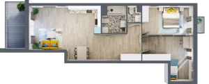 3 pokoje, mieszkanie 74,30 m², piętro 1, oferta nr A-C1M1, Osiedle Blask, Łódź, Bałuty, ul. Smugowa 24