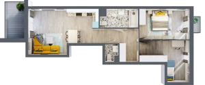 3 pokoje, mieszkanie 67,45 m², piętro 1, oferta nr A-A1M1, Osiedle Blask, Łódź, Bałuty, ul. Smugowa 24