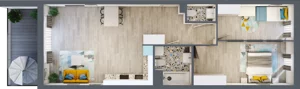 3 pokoje, mieszkanie 71,70 m², piętro 5, oferta nr A-D5M3, Osiedle Blask, Łódź, Bałuty, ul. Smugowa 24