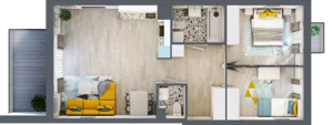 3 pokoje, mieszkanie 66,62 m², piętro 1, oferta nr B-B1M1, Osiedle Blask, Łódź, Bałuty, ul. Smugowa 24
