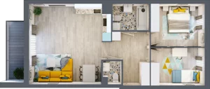 3 pokoje, mieszkanie 66,62 m², piętro 2, oferta nr B-B2M1, Osiedle Blask, Łódź, Bałuty, ul. Smugowa 24