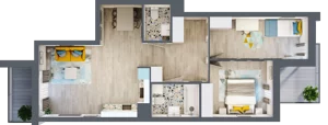 3 pokoje, mieszkanie 64,01 m², piętro 3, oferta nr B-D3M4, Osiedle Blask, Łódź, Bałuty, ul. Smugowa 24