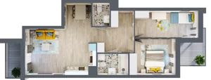 3 pokoje, mieszkanie 64,01 m², piętro 2, oferta nr B-D2M4, Osiedle Blask, Łódź, Bałuty, ul. Smugowa 24