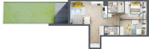 3 pokoje, mieszkanie 62,56 m², parter, oferta nr B-A0M1, Osiedle Blask, Łódź, Bałuty, ul. Smugowa 24