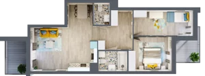 3 pokoje, mieszkanie 64,01 m², piętro 1, oferta nr B-D1M4, Osiedle Blask, Łódź, Bałuty, ul. Smugowa 24