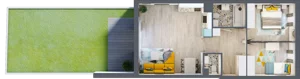 3 pokoje, mieszkanie 66,61 m², parter, oferta nr B-B0M1, Osiedle Blask, Łódź, Bałuty, ul. Smugowa 24