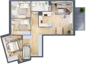 4 pokoje, apartament 77,85 m², piętro 1, oferta nr B7, Apartamenty Złota, Katowice, Dąb, ul. Złota 69