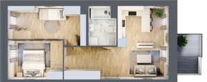 3 pokoje, apartament 52,85 m², piętro 2, oferta nr C10, Apartamenty Złota, Katowice, Dąb, ul. Złota 69