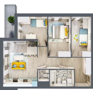 4 pokoje, mieszkanie 68,43 m², piętro 2, oferta nr M.44, Tarasy Śląskie, Chorzów, Chorzów II, ul. 3 Maja