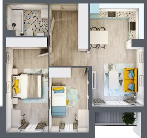 3 pokoje, mieszkanie 59,88 m², piętro 1, oferta nr M.04, Tarasy Śląskie, Chorzów, Chorzów II, ul. 3 Maja