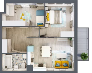 3 pokoje, mieszkanie 55,76 m², piętro 1, oferta nr M.114, Tarasy Śląskie, Chorzów, Chorzów II, ul. 3 Maja