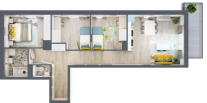 4 pokoje, mieszkanie 70,29 m², piętro 2, oferta nr M.08, Tarasy Śląskie, Chorzów, Chorzów II, ul. 3 Maja