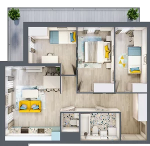 4 pokoje, mieszkanie 68,43 m², piętro 1, oferta nr M.38, Tarasy Śląskie, Chorzów, Chorzów II, ul. 3 Maja