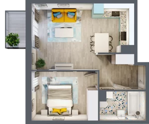 2 pokoje, mieszkanie 43,24 m², piętro 3, oferta nr M.126, Tarasy Śląskie, Chorzów, Chorzów II, ul. 3 Maja