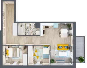 3 pokoje, mieszkanie 58,88 m², piętro 1, oferta nr M.115, Tarasy Śląskie, Chorzów, Chorzów II, ul. 3 Maja