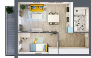 2 pokoje, mieszkanie 42,34 m², piętro 1, oferta nr M.39, Tarasy Śląskie, Chorzów, Chorzów II, ul. 3 Maja