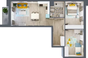 3 pokoje, mieszkanie 61,41 m², piętro 2, oferta nr M.14, Tarasy Śląskie, Chorzów, Chorzów II, ul. 3 Maja