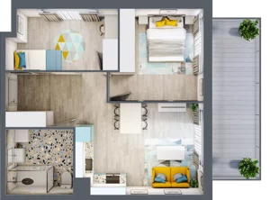 3 pokoje, mieszkanie 55,89 m², parter, oferta nr M.110, Tarasy Śląskie, Chorzów, Chorzów II, ul. 3 Maja