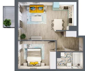 2 pokoje, mieszkanie 43,24 m², piętro 4, oferta nr M.131, Tarasy Śląskie, Chorzów, Chorzów II, ul. 3 Maja
