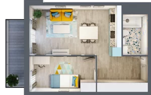 2 pokoje, mieszkanie 42,34 m², piętro 2, oferta nr M.45, Tarasy Śląskie, Chorzów, Chorzów II, ul. 3 Maja