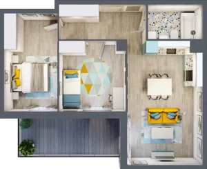 3 pokoje, mieszkanie 60,80 m², piętro 1, oferta nr M.66, Tarasy Śląskie, Chorzów, Chorzów II, ul. 3 Maja