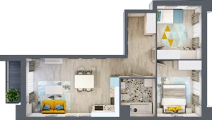 3 pokoje, mieszkanie 56,79 m², piętro 2, oferta nr M.41, Tarasy Śląskie, Chorzów, Chorzów II, ul. 3 Maja