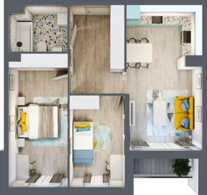 3 pokoje, mieszkanie 59,64 m², piętro 1, oferta nr M.05, Tarasy Śląskie, Chorzów, Chorzów II, ul. 3 Maja