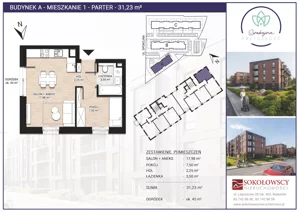 2 pokoje, mieszkanie 31,23 m², parter, oferta nr A01, Spokojna Przyszłość, Białystok, Młodych, ul. Spokojna