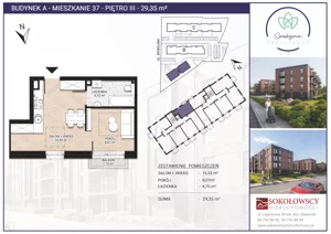 1 pokój, mieszkanie 29,35 m², piętro 3, oferta nr A37, Spokojna Przyszłość, Białystok, Młodych, ul. Spokojna