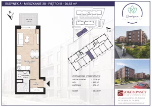 1 pokój, mieszkanie 26,63 m², piętro 3, oferta nr A38, Spokojna Przyszłość, Białystok, Młodych, ul. Spokojna
