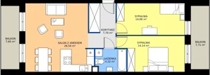 3 pokoje, apartament 69,23 m², piętro 2, oferta nr K3.2.M3, Nyska Residence, Wrocław, Tarnogaj, Krzyki, ul. Nyska 57