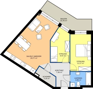 3 pokoje, apartament 67,40 m², piętro 4, oferta nr K2.4.M6, Nyska Residence, Wrocław, Tarnogaj, Krzyki, ul. Nyska 57